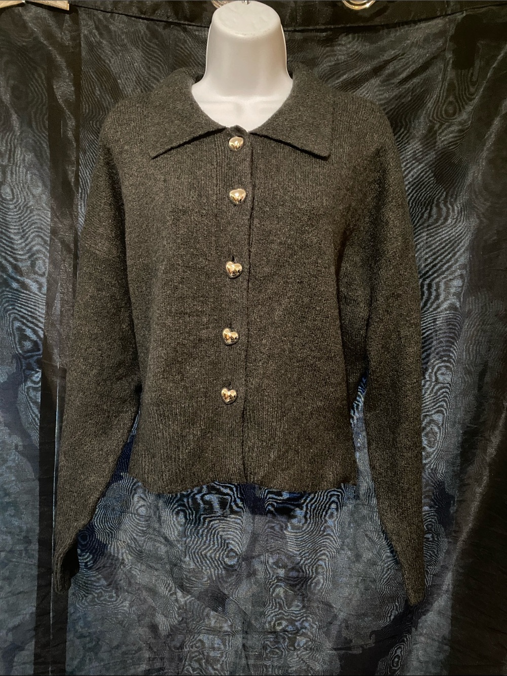 a new day Dark Gray Teddy Button-Front Cardigan Jacket